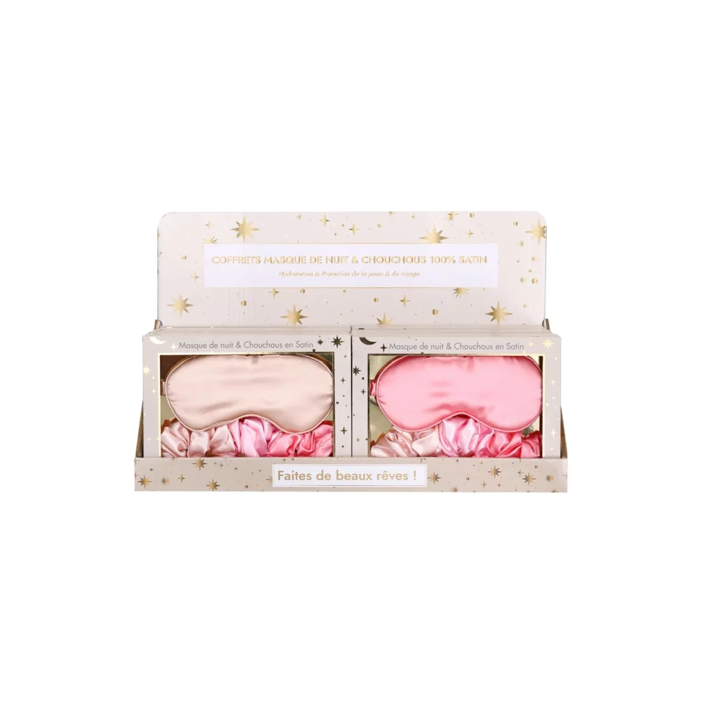 Coffret masque de nuit et chouchous 100% satin